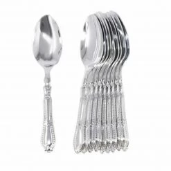 Decorline SALE Luxury Baroque Collection Silver Tee Spoons 10 Count Clearance Sale