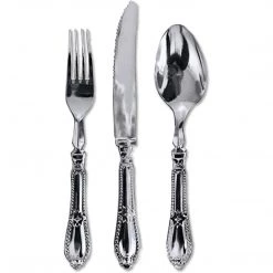 Decorline SALE Luxury Baroque Collection Silver Forks 12 Count