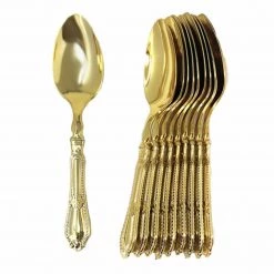Decorline Clearance Sale SALE Luxury Baroque Collection Gold Spoons 12 Count