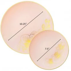 Decorline Elegant Plates Orchid Antique Turquoise And Gold Round Plastic Dinner Plates 10