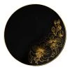 Decorline Orchid Black And Gold Round Plastic Dinner Plates 10"