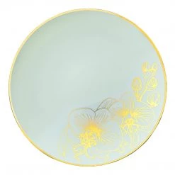 Decorline Elegant Party Sets Orchid Collection Dinner Plate Antique Turquoise And Gold Tableware Package