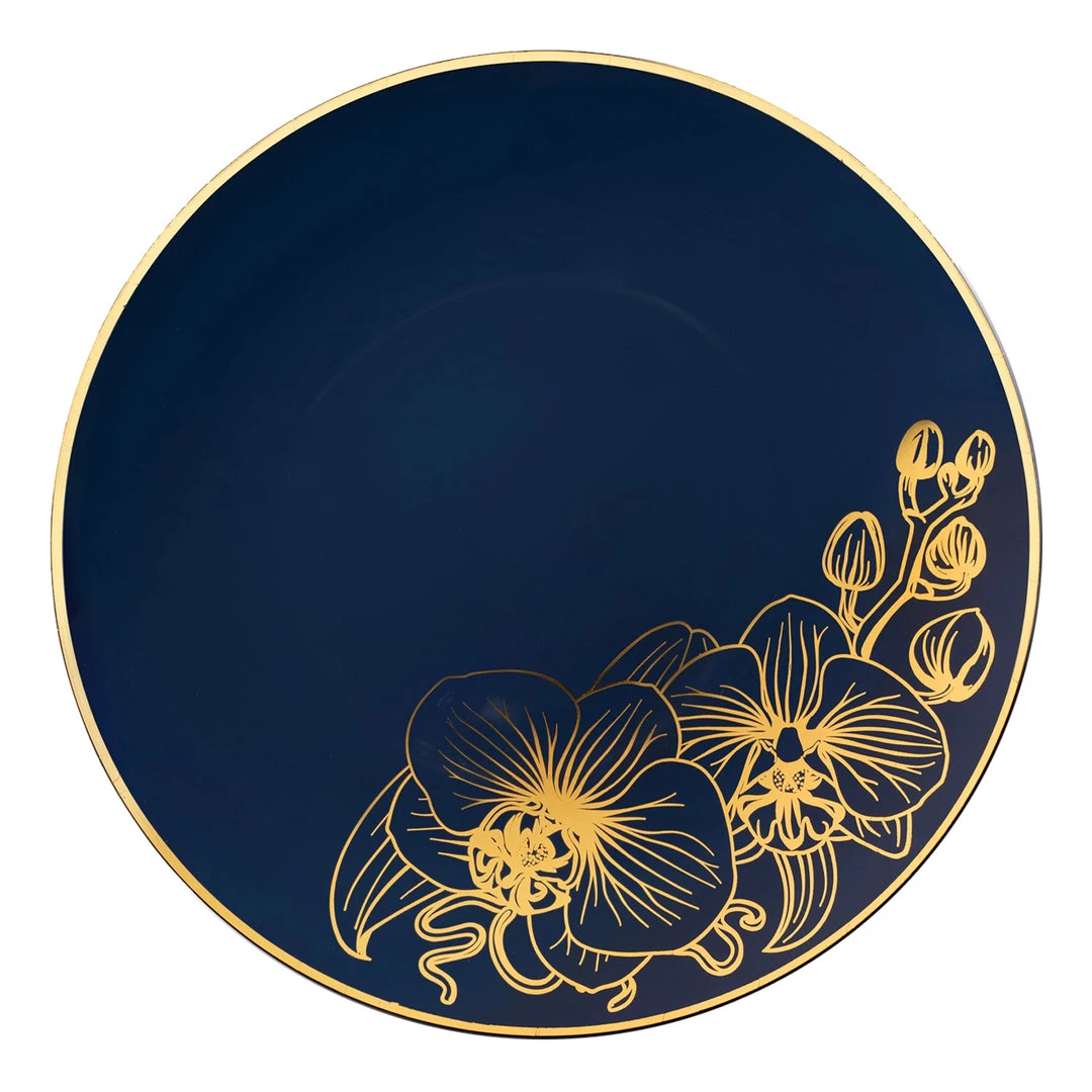 Decorline Orchid Collection Dinner Plate Royal Blue & Gold Tableware Package Set 4 Decorline Orchid Collection Dinner Plate Royal Blue & Gold Tableware Package Set