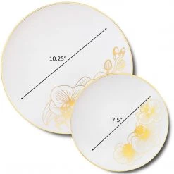Decorline Orchid Collection Dinner Plate White & Gold Tableware Package 15 Decorline Orchid Collection Dinner Plate White & Gold Tableware Package