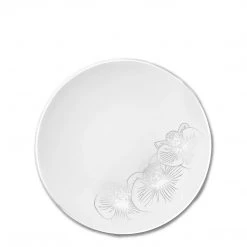 Decorline Orchid Collection Dinner Plate White & Silver Tableware Package
