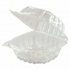 Dart Clear 6"x6" Seal Hinged-Lid Plastic Containers Take-out Container For Cake, Sandwich 8 Dart Clear 6