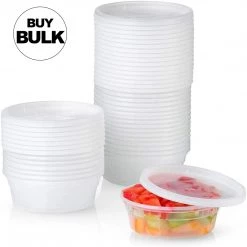 OnlyOneStopShop Heavy Duty Deli Food Storage Containers With Lids 8 OZ Deli Storage Containers
