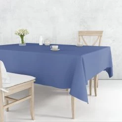 Nicole Fantini Collection Tablecloths & Placemats Disposable Plastic Premium Tablecloth Heavyweight Rectangle Blue 54
