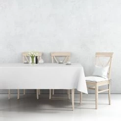 Nicole Fantini Collection Disposable Plastic Premium Tablecloth Heavyweight Rectangle Clear 54" X 108" Tablecloths & Placemats