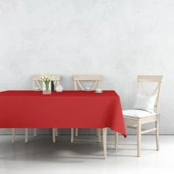 Nicole Fantini Collection Disposable Plastic Premium Tablecloth Heavyweight Rectangle Red 54" X 108" Tablecloths & Placemats