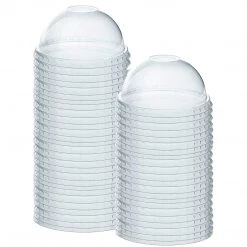 OnlyOneStopShop Clear Dome Lids With Hole Fits Only 12, 16, 20, 24 Oz Smoothie Cups