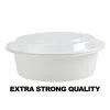 Nicole Collection Extra Strong Quality Microwaveable Round Containers White 9" 48 Oz Meal Prep Containers