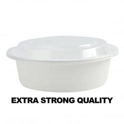 Nicole Collection Extra Strong Quality Round Deep Microwaveable Container White 7" 32 Oz Meal Prep Containers
