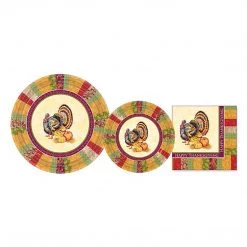 Hanna K Fall Turkey Heavyweight Dinner Paper Plates 10.25