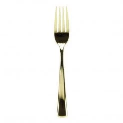 Lillian Elegant Cutlery Premium Extra Heavy Weight Plastic Gold Polished Forks 96CT