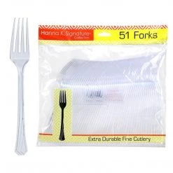 Hanna K Signature Plastic Cutlery Hanna K. Signature Heavy Clear Plastic Fork