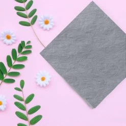 Decorline Elegant Napkins Fiorentina Silver Lunch Napkins 20 Ct