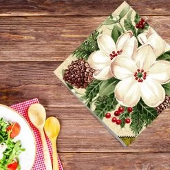 Nicole Fantini Collection Elegant Napkins Flowers #36 Disposable Lunch Paper Napkins 20 Ct