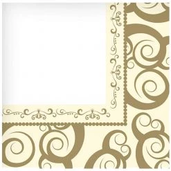 Hanna K Signature Gold Medley Beverage Napkins 75 Count