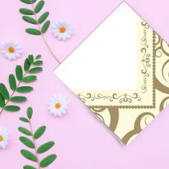 Hanna K Signature Gold Medley Beverage Napkins 75 Count