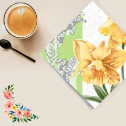 Nicole Fantini Collection Elegant Napkins Golden Blooms Disposable Lunch Paper Napkins 20 Ct