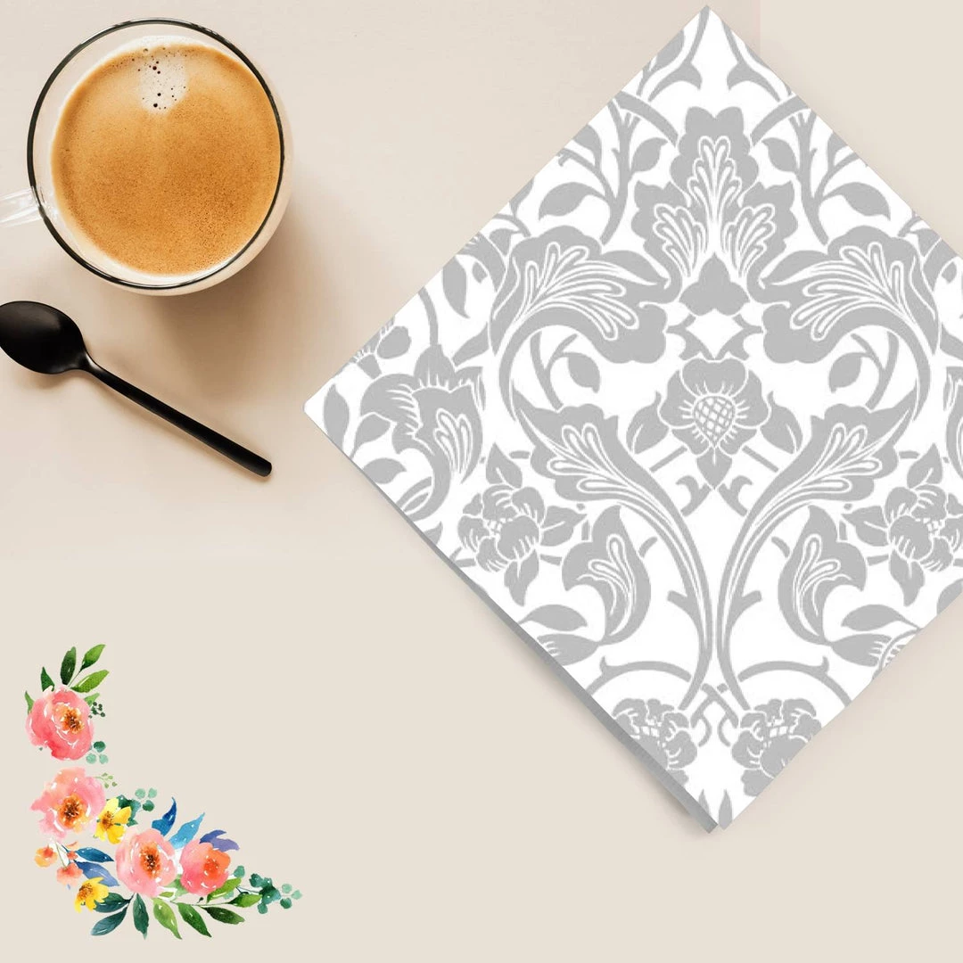 Nicole Fantini Collection Grey Frost Disposable Lunch Paper Napkins 20 Ct 3 Nicole Fantini Collection Grey Frost Disposable Lunch Paper Napkins 20 Ct