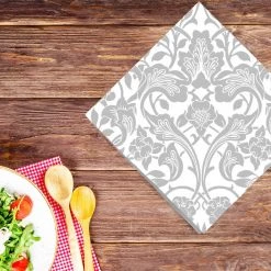 Nicole Fantini Collection Grey Frost Disposable Lunch Paper Napkins 20 Ct