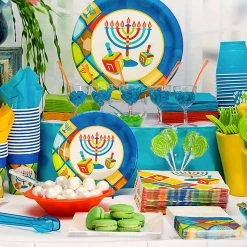Hanna K Signature HANNA K. SIGNATURE ILLUMINATION PAPER PLATES 10" Hanukkah