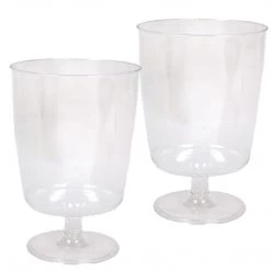 Hanna K Signature Hanna K. Signature Elegant Plastic Wine Glasses Footed 8 Oz Elegant Cups