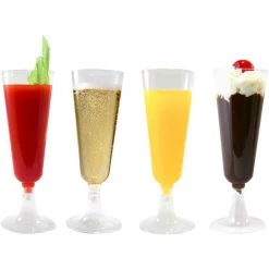 Hanna K Signature Hanna K. Signature Elegant Plastic Champagne Glasses Heavyweight Flute 5 Oz