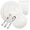Decorline Elegant Party Sets D'VINE COLLECTION ELEGANT CLEAR PLASTIC TABLEWARE PACKAGE
