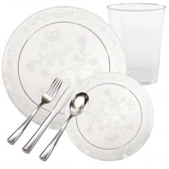 Hanna K D'vine Plastic Dinner Plate Heavyweight Clear 9