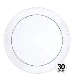 Hanna K Signature Buffet Heavy Weight Plastic Plate Clear 9" Elegant Plates