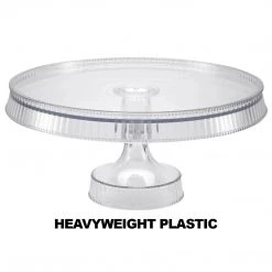 Lillian Elegant Trays Premium Extra Heavyweight Clear Cake Plastic Stands 10.5"
