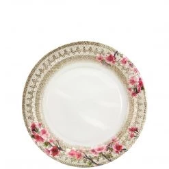 Hanna K Signature SALE Burlap Blossom Coated Paper Salad Plates 7" 36 Count