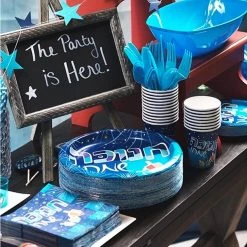 Hanna K Chanukah Spirit Premium Heavyweight Dinner Paper Plates 10.25"