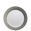 Decorline Hammered Collections Salad Dessert Plate White Silver 7.25"