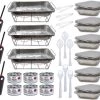 Nicole Fantini Collection Buffet Serving Kit Disposable Aluminum Chafing Dish Party Set 36PC