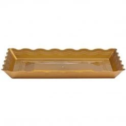 Party Dimensions 9''X13'' Gold Plastic Rectangular Tray Elegant Trays