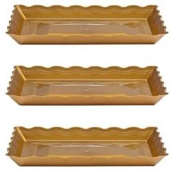 Hanna K Elegant Trays 12" X 18" Gold Rectangular Tray