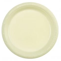 Hanna K Signature SALE Hanna K. Signature Plastic Plates Ivory 10" 50 Count Clearance Sale