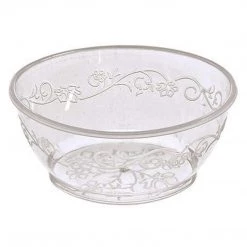 Elegant Bowls Hanna K. Signature D'Vine Heavy Weight Plastic Bowl Clear 6 Oz