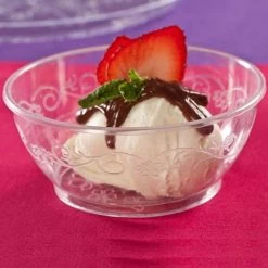 Elegant Bowls Hanna K. Signature D'Vine Heavy Weight Plastic Bowl Clear 6 Oz