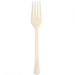 Hanna K Signature Hanna K. Signature Heavy Plastic Fork Ivory Plastic Cutlery