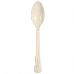 Hanna K Signature Hanna K. Signature Heavy Plastic Teaspoon Ivory Plastic Cutlery