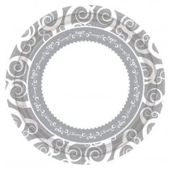 Hanna K Signature SALE Hanna K. Signature Medley Paper Plate Silver 10.25" 18 Count