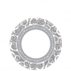 Hanna K Signature SALE Hanna K. Signature Medley Paper Plate Silver 7" 36 Count Clearance Sale