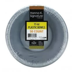 Hanna K. Signature Plastic Bowl Silver 15 Oz