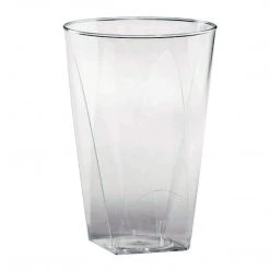 Hanna K Signature Hanna K. Signature Elegant Plastic Wine Square Bottom Tumbler Clear 10 Oz Elegant Cups