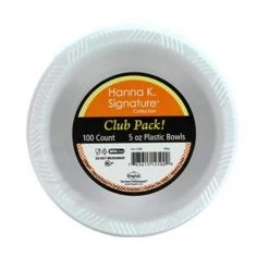 Hanna K. Signature Heavy Weight Plastic Bowl White 5 Oz